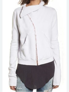 Frank & Eileen Tee Lab Bone Asymmetrical Zip Triple Fleece Zip Up Jacket Medium